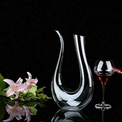 Crystal U-shaped 1500ml Wine Decanter, Wine Holder